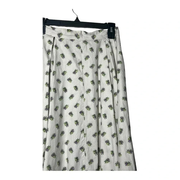 1485. VINTAGE 1970’s PRAIRIE SKIRT FULL SKIRT CREAM/PURPLE/GREEN COLOR FLORAL - Picture 2 of 8